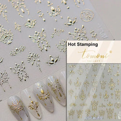 Delicate Tender Purple Butterfly Seal Pattern Insect Shiny Golden Stroke Nail Art Decoration Sticker Dressy Laser Manicure Decal (ONLINE ORDER ONLY)