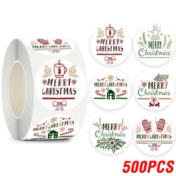 100-500pcs Merry Christmas Stickers 1Inch Santa Merry Tree Festival Sticker For Gift Package Seal Labels Wedding Decoration (ONLINE ORDER ONLY)