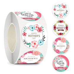100-500pcs New Round Shape 100pcs Happy Mother's Day Gifts Label Sticker Kraft Happy Birthday Gifts Label Tag (ONLINE ORDER ONLY)