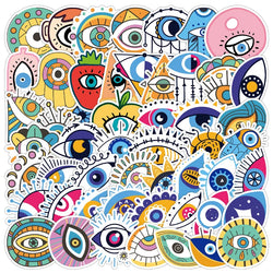 Graffiti Evil Eye Stickers 10/25/50pcs for DIY Suitcase, Water Bottle, Phone, Laptop, Guitar, Car, Motorcycle, Skateboard (Online Order Only)