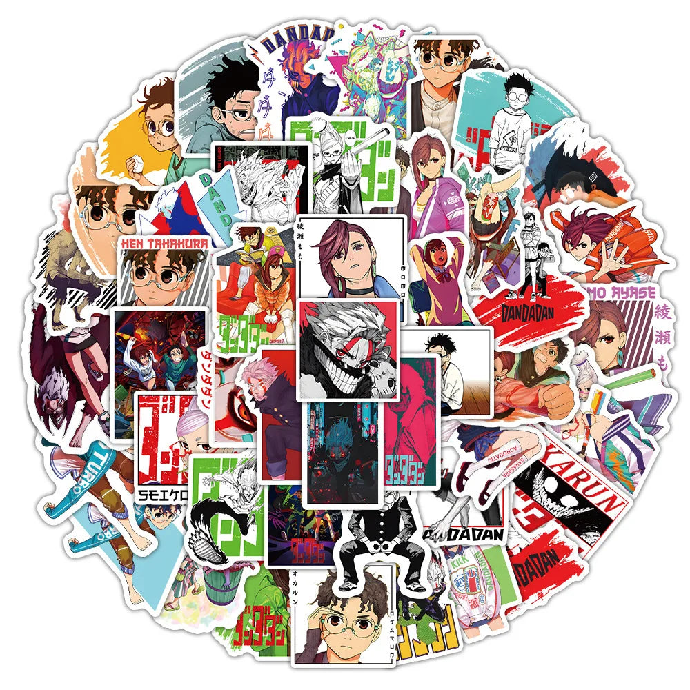 DAN DA DAN Anime Black White Sticker Pack for Laptop, Luggage, Skateboard (Online Order Only)
