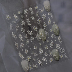 Petal Numerous Flowers Luxuriant Plant Garden Yellow Stamen Charming 5D Soft Relief Adhesive Nail Art Sticker 3D Manicure Decals (ONLINE ORDER ONLY)