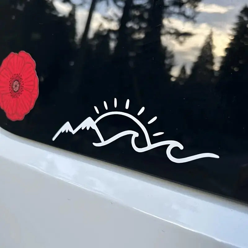 Mountain Sea And Sun Lover Stickers Vinyl Creative Fun Car Stickers, Motorcycles, Trucks, Laptops,Water Bottles, Etc (ONLINE ORDER ONLY)