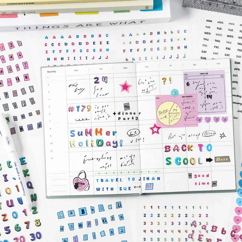 20Pages/piece Korean Ins Starlight Dot Series Decorative Stickers Phone Case Laptop DIY Idol Photocard Kawaii Journal Sticker (Online Order Only)