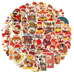 God of Wealth Stickers 10/30/50Pcs Cartoon Decal for Laptop, Motorcycle, Luggage, Snowboard, Fridge, Car (Online Order Only)