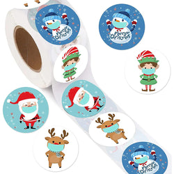 500Pcs Merry Christmas Stickers Christmas Theme Seal Labels Stickers For DIY Gift Baking Package Envelope Stationery Decor (ONLINE ORDER ONLY)