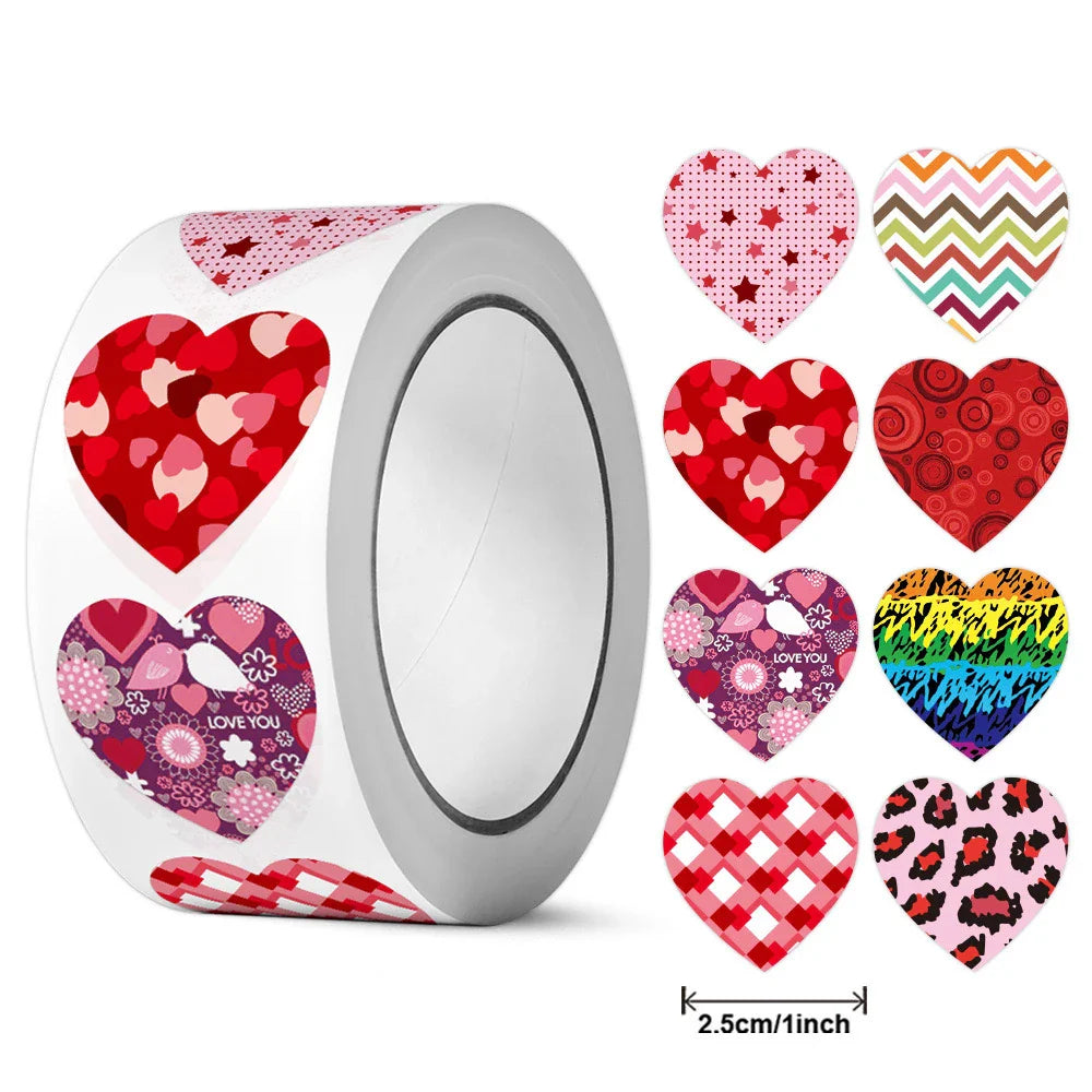 100-500pcs Heart-shaped Wedding Sticker Label Self-adhesive Sealing Decoration Sticker Invitation Label Birthday Party Stickers (ONLINE ORDER ONLY)