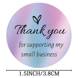 500pcs/roll Thank You Sticker 3.8cm Hologram Silver for Supporting Small Business Labels Envelope Sealing Gift Packaging Sticker (ONLINE ORDER ONLY)