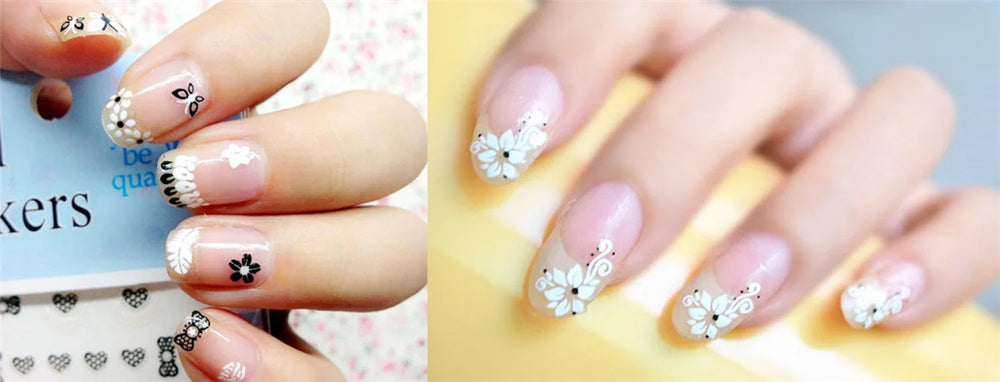 50 Sheets! 3D Flower Nail Art Stickers Decals NOT Repeat Black/White/Colorful Self Adhesive Nail Sticker Decals Random Pattern * (ONLINE ORDER ONLY)