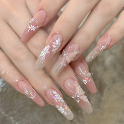 10 Rolls White Flower Petal Butterfly Design Nail Foil Transfer Stickers Glossy Glitter Nail Art Supplies for Women & Girls DIY* (ONLINE ORDER ONLY)
