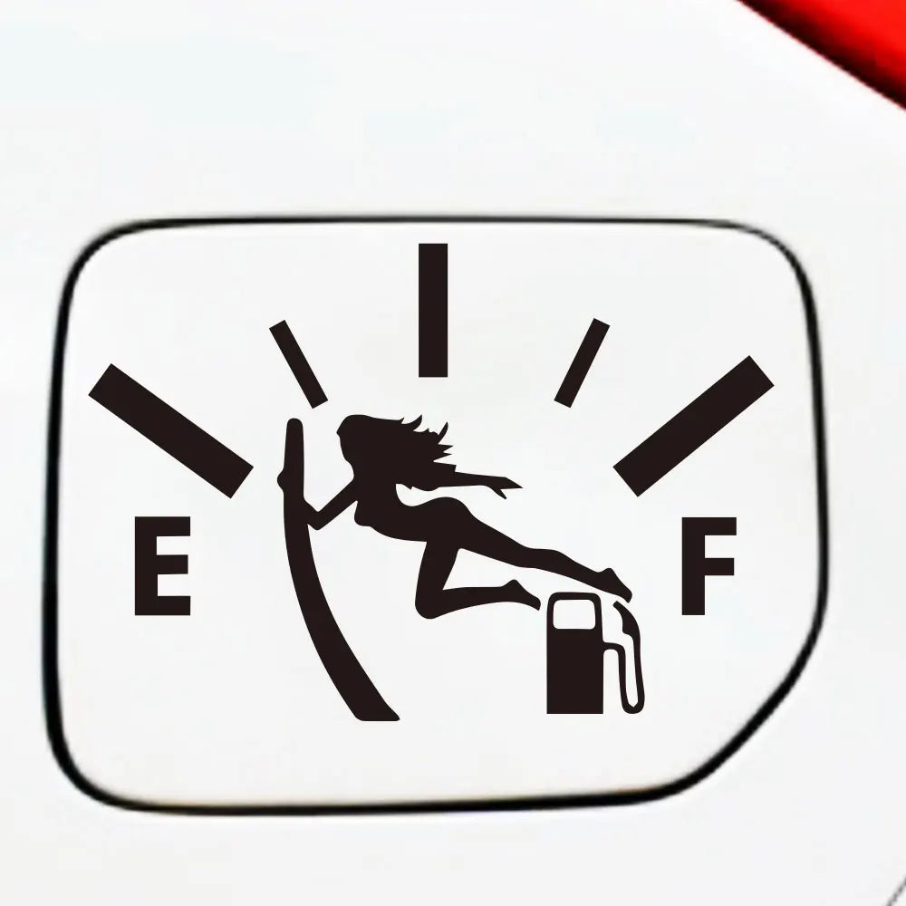 Swordswoman Empty Full Gas Gauge Sticker for Car Fuel Tank Cap Door Decoration Automotive Supplies Outdoor Stickers Vinyl Decals (ONLINE ORDER ONLY)