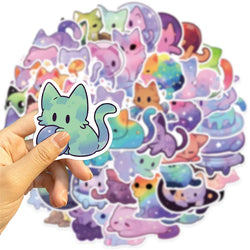 10/30/50PCS Cute Starry Sky Cat and Sealife Sticker Packs (ONLINE ORDER ONLY)