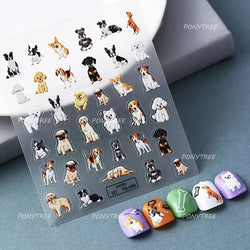 Fruits Apple Strawberry Animals Bear Dog Party Dream Flower Bone Rain Self Adhesive Nail Art Decoration Sticker Manicure Decals (Online Order Only)
