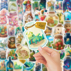 10/30/50pcs INS Style Bottle World Animal Plant Cartoon Stickers Aesthetic Water Bottle Laptop Decoration Cute Sticker Kids Toy (ONLINE ORDER ONLY)