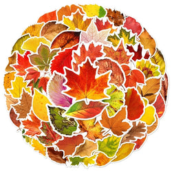10/30/60PCS Fallen Leaves PVC Sticker Aesthetic Children's Decoration Scrapbooking Sketchbook Korean Stationery School Supplies (Online Order Only)
