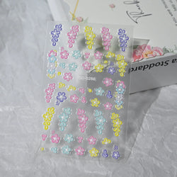 Painting Purple Flower Nail Sticker Daisy Wildflowers Butterfly Gradient Design Decal Geometry Line Charm Foils Manicure Sliders (ONLINE ORDER ONLY)