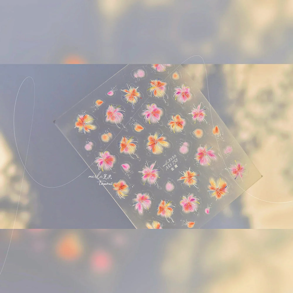 Fireworks Bloom Romantic Starry Sky Goldfish Metallics Color Gradient Self Adhesive Nail Art Stickers Halo Dyeing Manicure Decal (ONLINE ORDER ONLY)