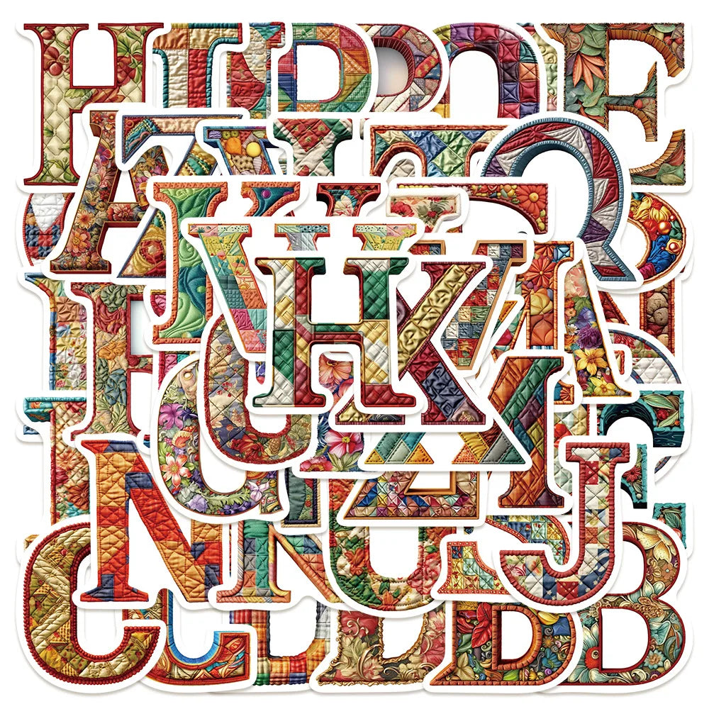 Alphabet Embroidery Stickers for Phone, Laptop, Luggage, Skateboard - 10/30/50PCS (Online Order Only)