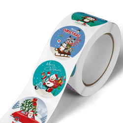 100-500pcs Merry Christmas Sticker Party Stickers Christmas Party Decoration Sticker New Year Gift Box Seal Baking Cake Sticker (Online Order Only)
