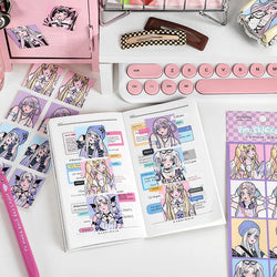2pcs Ins Korean Style Anime Girl Scrapbooking Stickers Collage Diary Journal DIY Craft Aesthetics Decorative Stickers Stationery (ONLINE ORDER ONLY)