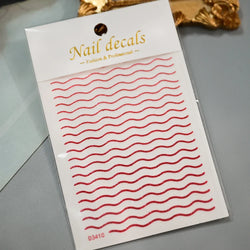 1Pc Red Pink White Heart Bow Nail Art Stickers with Glitter Sequins 5D Self Adhesive Nail Decorations Slider Decals DIY Manicure (ONLINE ORDER ONLY)