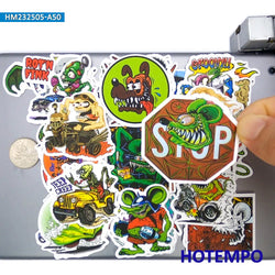 20/30/50Pieces Gothic Style Funny Green Mouse Fink Rat Stickers for Skateboard Motorcycle Car Bike Luggage Phone Laptop Sticker (Online Order Only)