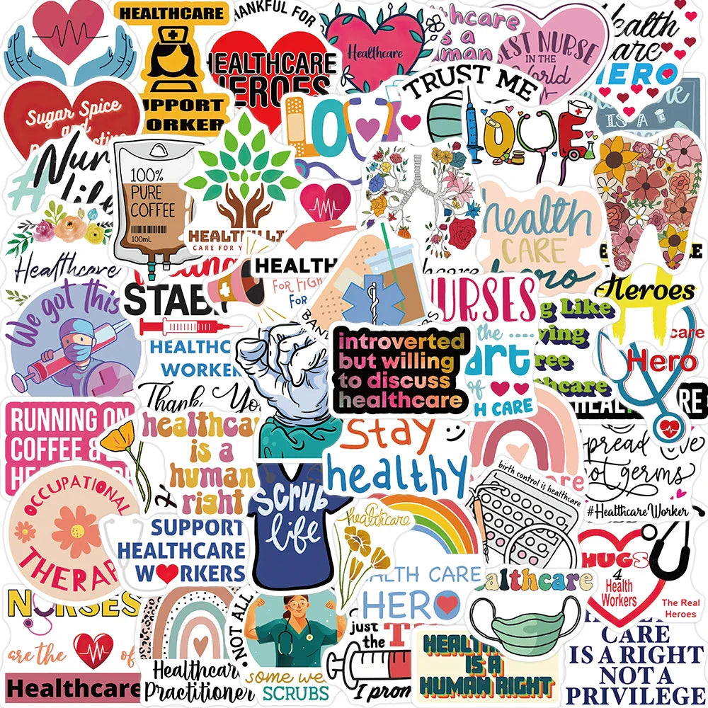 52pcs Cute Cartoon Vinyl Stickers Pack for Laptop, Phone, Luggage, Guitar, Diary - Waterproof Decals (Online Order Only)