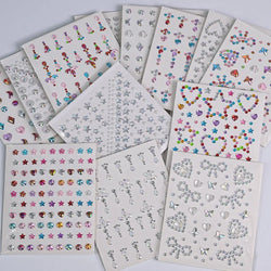1pc Star-Shaped Rhinestone Sticker Sparkling Acrylic Rhinestone Face Decals Butterfly & Floral Designs for Party/Stage/Festivals (ONLINE ORDER ONLY)