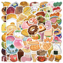Cute 3D Cartoon Food Stickers for Laptop, Phone, Luggage, Guitar, Bike, Wall, Kid Toy - 10/30/65pcs (Online Order Only)