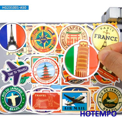 20/30/50Pieces Air Journey City Landscape Retro Poster Travel Stickers for Kids Scrapbook Luggage Bike Car Phone Laptop Sticker (Online Order Only)