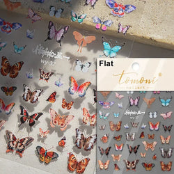 Dreamy Charming Shiny Beautiful Black White Butterfly Flower Love Heart Bowknot 5D Self Adhesive Nail Art Sticker Manicure Decal (ONLINE ORDER ONLY)