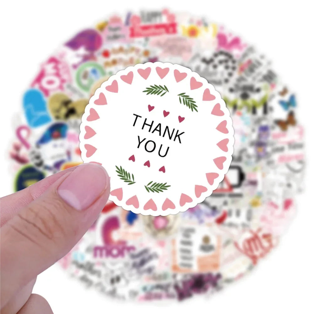 50/100Pcs Mother's Day Sticker Quotes Sentences DIY Laptop Luggage Refrigerator Skateboard Toy Decal Sticker (ONLINE ORDER ONLY)