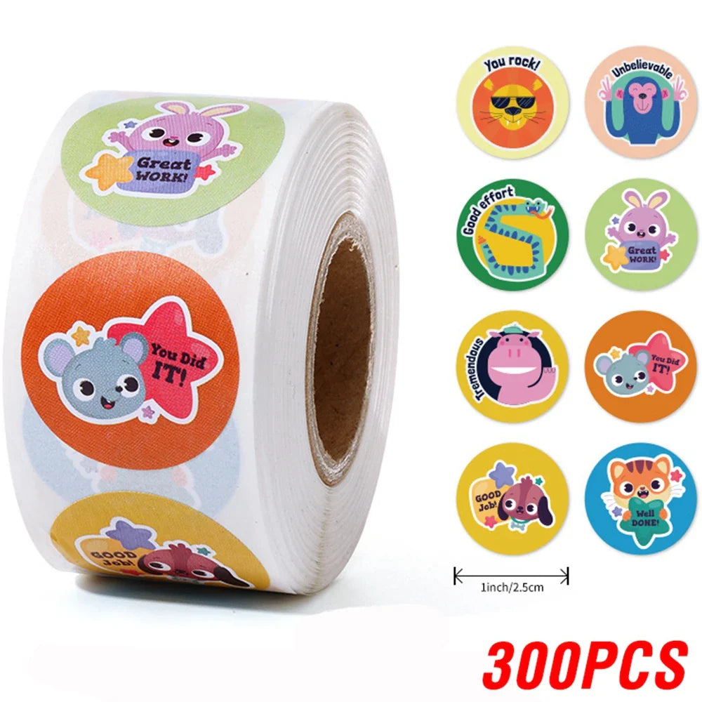 100-500Pcs Teacher Reward Sticker Fun Motivation Animal Sticker For School Teacher Student Stationery Stickers (ONLINE ORDER ONLY)