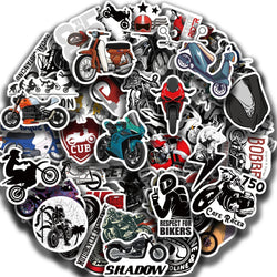 50Pcs Fashion Vintage Motorcycle Stickers Retro Aesthetic Bike Phone Car Skateboard Laptop Sticker Decal Classic Kids Toy (ONLINE ORDER ONLY)