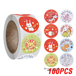 100-500pcs Kids Reward Stickers Puppy Dog Cat Encouragement Labels for Teachers Cute Animals Sticker Stationery Pegatinas (ONLINE ORDER ONLY)