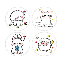 100-500pcs Children's Cartoon Animal Stickers Baby Stickers Kindergarten Inspirational Little Red Flower Reward Roll Stickers (ONLINE ORDER ONLY)