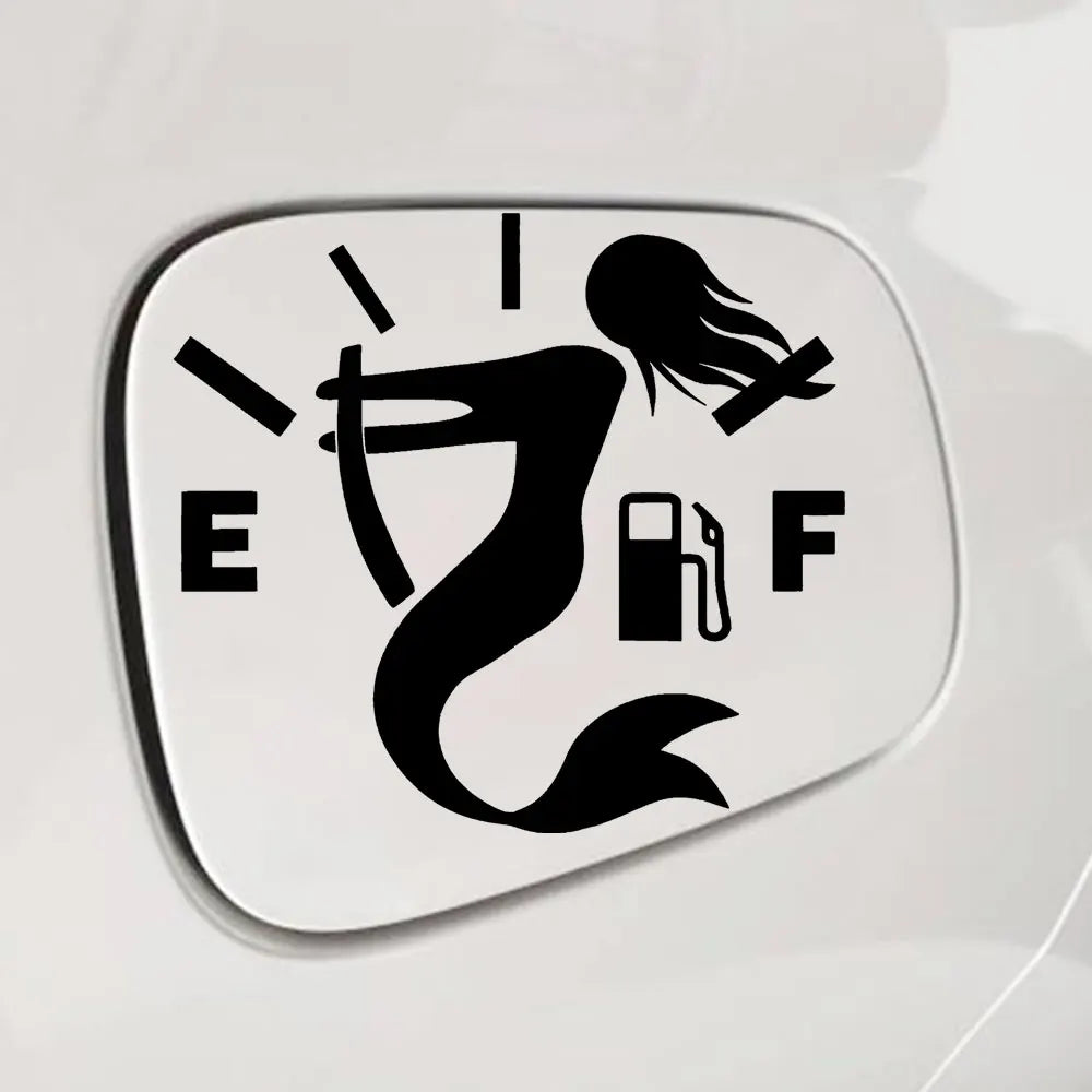 Mermaid Empty Full Gas Gauge Sticker for Car Fuel Tank Cap Door Decoration Automotive Supplies Outdoor Stickers Pvc Vinyl Decals (ONLINE ORDER ONLY)