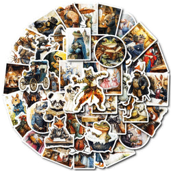 10/50pcs Cute Funny Forest Fairy Tales World Animal Stickers Kids Toy DIY Scrapbook Laptop Fridge Luggage Phone Graffiti Sticker (Online Order Only)