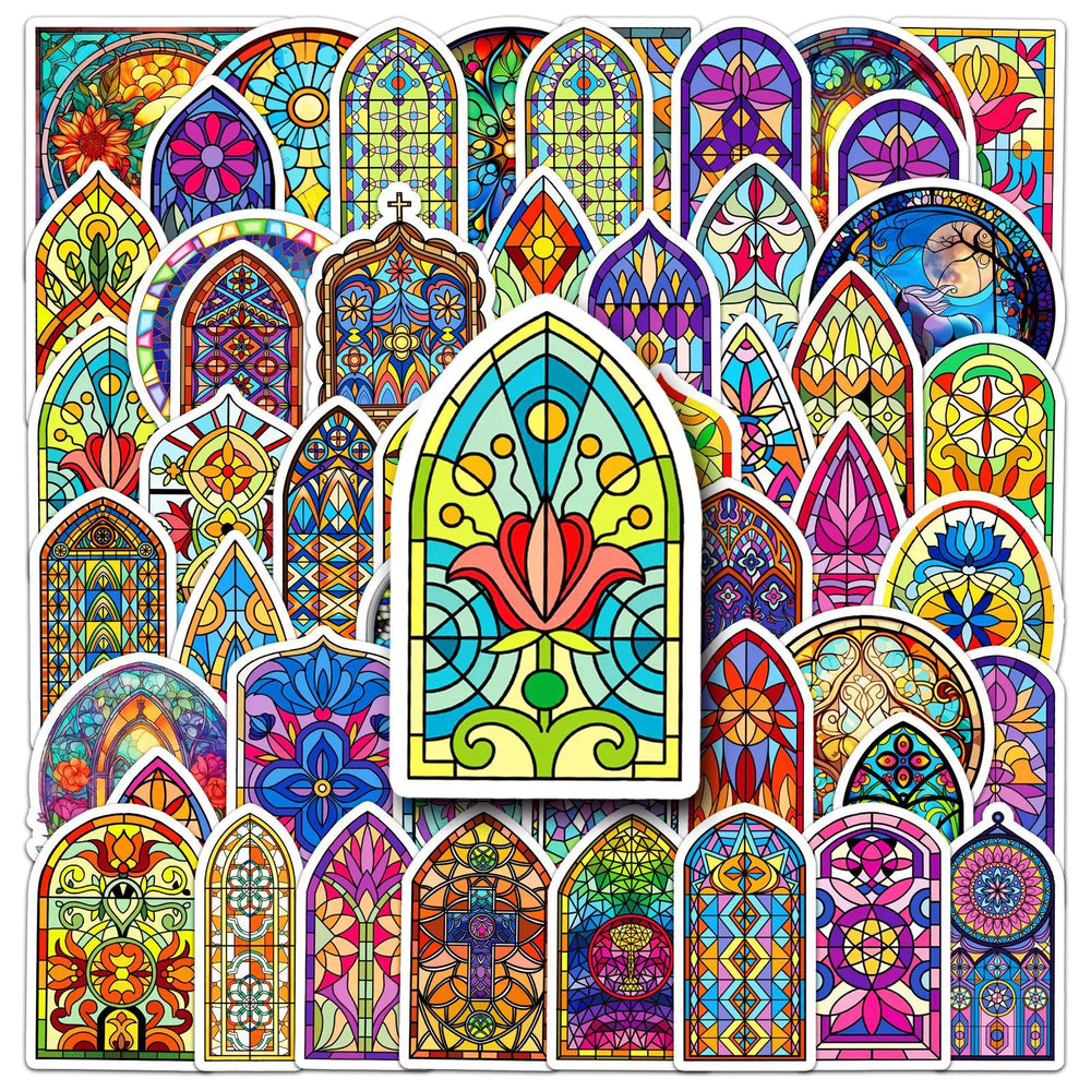 Vintage Baroque Glass Stickers for Phone, Laptop, Luggage, Skateboard - 10/30/50PCS (Online Order Only)