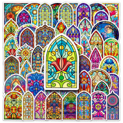Vintage Baroque Glass Stickers for Phone, Laptop, Luggage, Skateboard - 10/30/50PCS (Online Order Only)