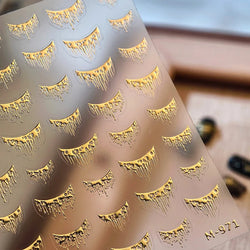 French Style Bronzing Arc Lava Metal Flow Curvy Delicate Punk Charming Self Adhesive Nail Art Stickers Manicure Decals Wholesale (Online Order Only)