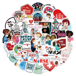 Nurse Doctor Cartoon Stickers - 10/30/60pcs Laptop Luggage Car Phone Decals (Online Order Only)