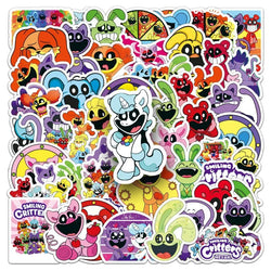 50pcs Smiling Critters Stickers for Laptop, Phone, Car, Scooter, Water Bottle, Suitcase, Refrigerator (Online Order Only)