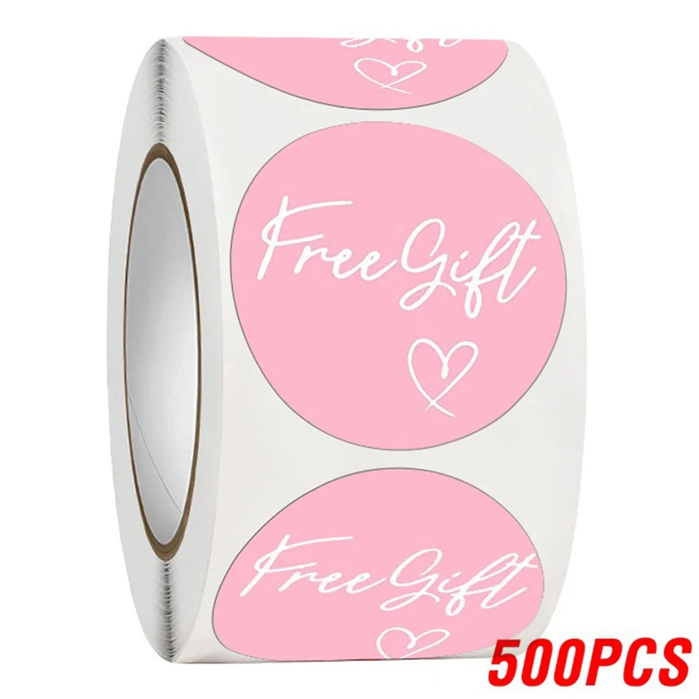 100-500pcs Free Gift Letters Labels Sticker Stationary Supplies Pink Thank You Sticker For Small Business Package Card 1 Inch (ONLINE ORDER ONLY)