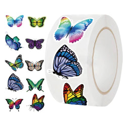 500Pcs/roll Cartoon Butterfly Stickers, Roll Vinyl Stickers For Laptop, Bumper, Skateboard, Water Bottles, Computer (ONLINE ORDER ONLY)