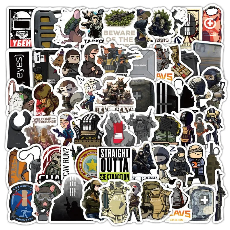 Escape From Tarkov Stickers Pack - Laptop, Phone, Car, Scooter, Water Bottle, Fridge Decor (Online Order Only)