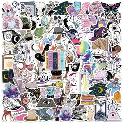 10/30/50/100pcs Cool Boho Gothic Magic Witch Stickers Aesthetic Decal Skateboard Laptop Car Phone Bike Graffiti Sticker Kid Toy (ONLINE ORDER ONLY)