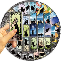 50pcs Cartoon Fantasy Cat Mysterious World Aesthetic Stickers Luggage Laptop Guitar Phone Waterproof PET Car Decals (Online Order Only)