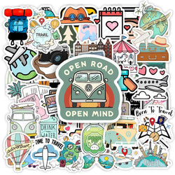 Cute Cartoon World Travel Stickers DIY Toy Gift Decorative Graffiti Decal for Phone Luggage Laptop Bottles Scrapbook Waterproof (ONLINE ORDER ONLY)