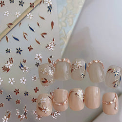 Retro Mini Flower Vintage Leaves Hot Stamping Petal Daisy Delicate Chic Self Adhesive Nail Art Stickers Manicure Decal Wholesale (ONLINE ORDER ONLY)